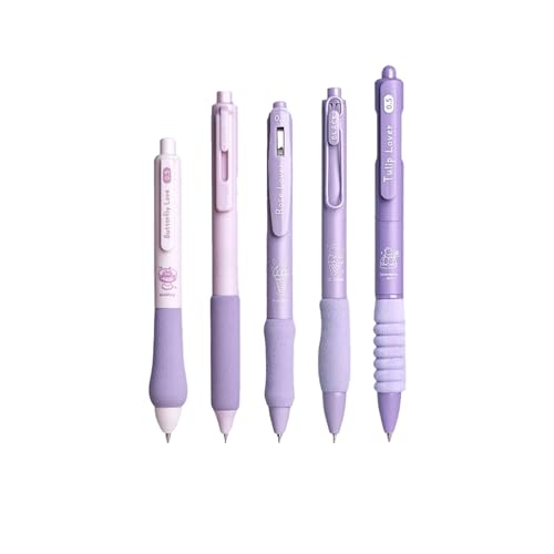 Set de 5 bolígrafos gel retráctiles, punta fina 0.5 mm