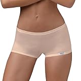 EMY Culotte Damen-Boxershorts aus elastischer Baumwolle | natürliche Unterwäsche ohne Mikrofaser | Weiß Schwarz Nude | Größen 2-5 (S-XL) | Komfort für Fitness, Tanz und Freizeit, Akt, L
