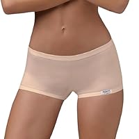 EMY Culotte Damen-Boxershorts aus elastischer Baumwolle | natürliche Unterwäsche ohne Mikrofaser | Weiß Schwarz Nude | Größen 2-5 (S-XL) | Komfort für Fitness, Tanz und Freizeit, Akt, L