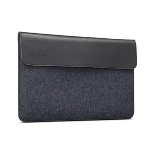 Lenovo Yoga 15-inches Split Leather and Woollen Felt Sleeve with Magnetic Closure for Laptops (GX40X02934)