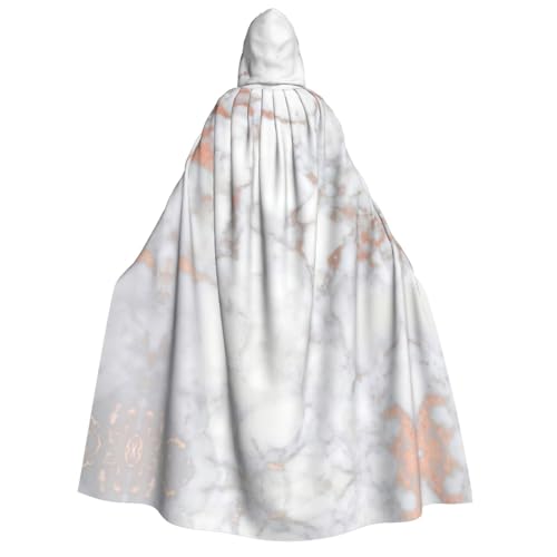 Cape à capuche unisexe marbre blanc or rose cosplay