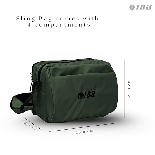 Image of I. B. H IBH Stylish Sling Bag for Men & Women CrossBody small Passport Travel side massanger one strap shoulder bag With Antitheft pocket also Waterproof Durable Adjustable