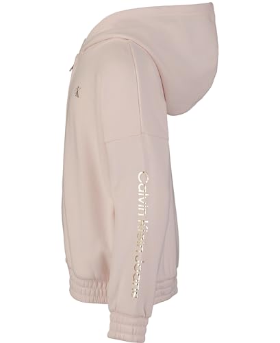 Calvin Klein Girls' Full-Zip Fleece Hoodie Sweatshirt with Front Pockets2