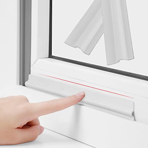 Juanya 4 Mètres Joint Bande Isolation Thermique pour Fenêtres Coulissante Portes Autocollant Blanc en Mousse PU Étanche Anti Bruit contre le Froid et les Courants d'Air (Blanc, 4M) Cover