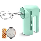 Batedor Misturador De Ovos Elétrico Portátil Com 5 Velocidades, Cabeça Dupla E Carregamento Sem Fio USB (Verde)