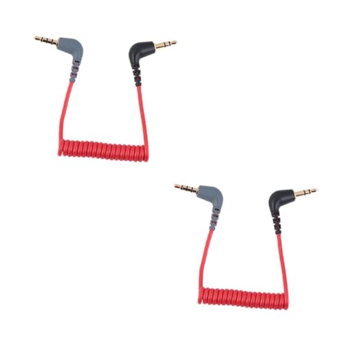 Cable de extensión de audio 3.5mm rojo 0.75m 2 piezas miniatura 1