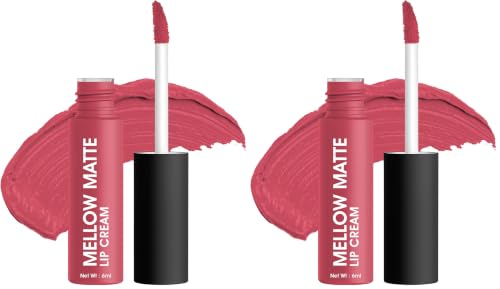 Image of Colors Queen Mellow Matte Lip Cream, Long Wear Liquid Matte Lipstick, Velvety Soft Finish, Weightless Formula, Long Lasting Lipstick for Women (03 - Girl Crush) (Pack of 2)