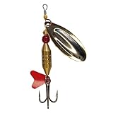 CORAl INDIA Spinner-B-25gram-Golden Pack1 Fishing Hook Spinner Rotational Blade with Treble Hook Weight : 25gram Colour-Golden Freshwater & Saltwater Fishing (Pack of 1)