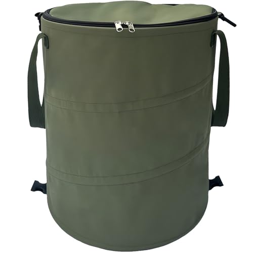 Pop up Camping Trash can with lid,Collapsible 24 Gallons Trash ca...
