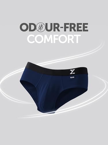 Image of XYXX Men's Uno Micromodal Regular Fit Solid Antimicrobial Briefs with No Marks Waistband (Pack of 2)