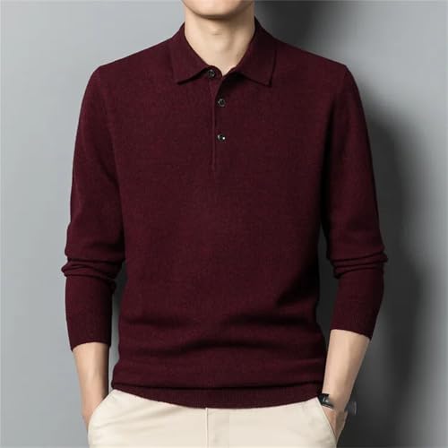 Men’S Classic Wool Pullover Sweater Turn-Down Collar Long Sleeve Slip-On Flat Knitted Wool Casual Soft Jumper Tops 5