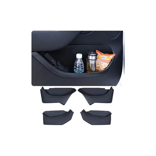 zdzywzb 4PCS Door Side Storage Box Organizer for Tesla Model Y Juniper 2025-2027 Accessories Refreshed TPE Full-Cover Front Rear Door Slot Tray Mats Model Y Pocket Organizer Juniper Insert Tray by zdzywzb - Used condition - US$42.56
