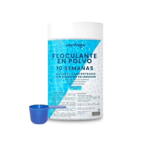 Plantawa Flocculante per Piscina in Polvere 10 Settimane | Chiarificante Concentrato per Acqua Torbida | Ideale per Grandi Piscine e Spa | Sicuro, Naturale, Vegano e Senza Metalli Pesanti
