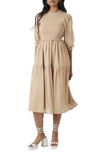 Image of Forever 21 Women's Smocked Chiffon Peasant-Sleeve Dress