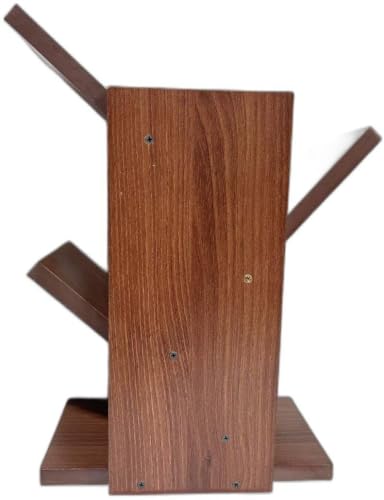 Image of Engineered Wood Bookshelf Multipurpose Home Decor Storage Rack Bookcase Showcase Organizer for Living Room Kitchen (Square 6 Shelf Bookrack) (3TIER Brown)