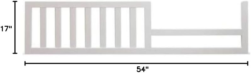 Toddler Bed Safety Guard Rail for Sorelle Convertible Cribs - Solid Wood Rail for Convertible Crib to Toddler Bed Conversion - Safety Bed Rail for Children (Model #136, White)