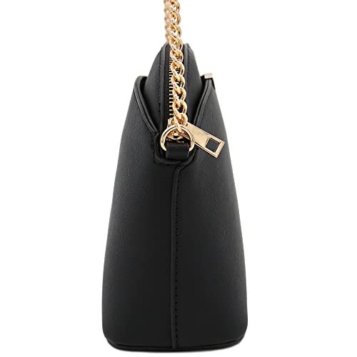 FashionPuzzle Saffiano Small Dome Crossbody bag with Chain Strap3
