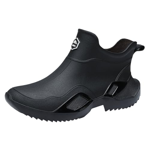 Generisch Botas de goma para hombre, botas de vadeo, botines de verano, ligeros, antideslizantes, zapatos de cocina, impermeables, zapatos de jardín para hombre, 39 cerradas, botines de lluvia para