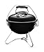 Weber Smokey Joe Premium Holzkohlegrill/Tragbares Design, Porzellanemaillierter Deckel und Kessel, 37 cm Grillfläche, Tuck-N-Carry-Griff, Schwarz
