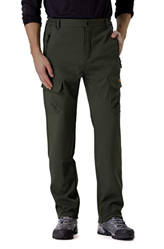 clothin Men's Insulated Pants Fleece Lined Snow Pants Softshell Water and Wind-Resistant3