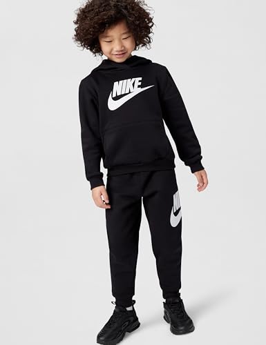 Image of Nike Kids' Sportswear Club Fleece Pullover Hoodie and Joggers 2-Piece Outfit Set (Large Swoosh Logo)