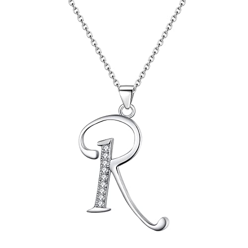 Alphabet Letter Pendant Necklace 925 Sterling Silver