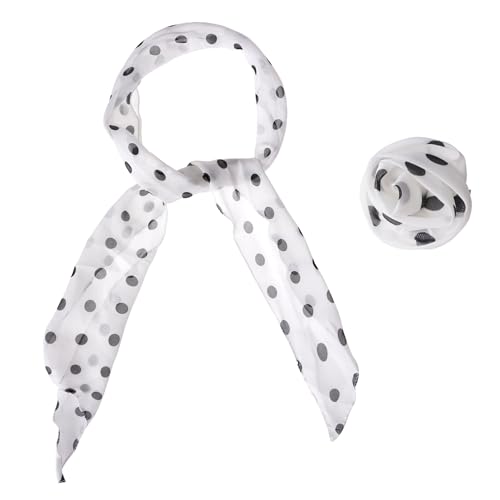 Chiffon Scarf for Women Neck Scarf with Removable Flower for Halloween Costume Accessory2