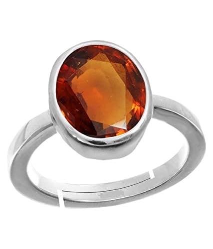 Bague Hessonite Gomed 4.41 Carats Ajustée pour Éviter la Perte en Taille S