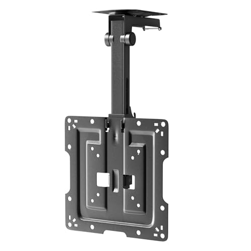 PUTORSEN Supporto da soffitto per TV da 19-43 pollici, pieghevole, altezza regolabile, per tetti piani o inclinati, portata massima 20 kg, VESA 200 x 200 mm