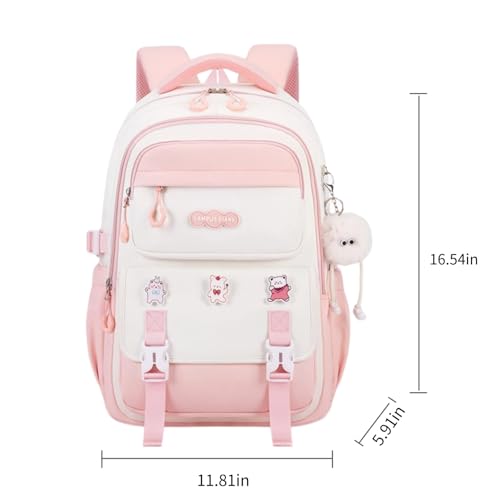 Fashion Backpack,Scratch Resistant,Large Capacity and Multi-Compartment Bookbag,Suitable for Travel and Camp (pink)3