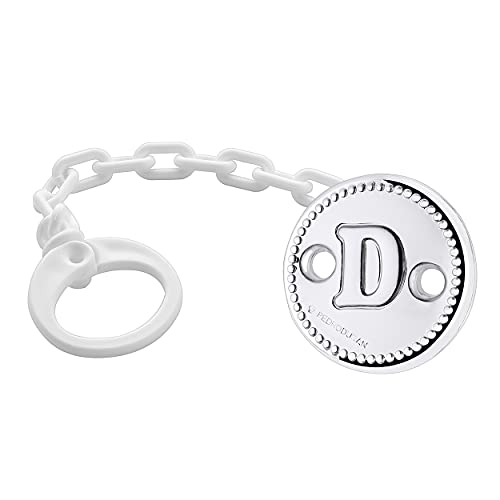 Chupetero de Pedro Durán de la colección Iniciales realizado en plateado con letra D
