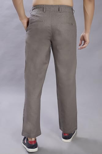 Image of DIVISIVE Men's Relaxed Fit Front Pleated Cotton Linen Blend Trousers