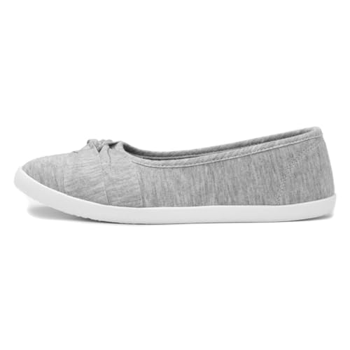 Lilley Pearl Womens Grey Jersey Slip On Canvas - Size 6 UK - Grey
