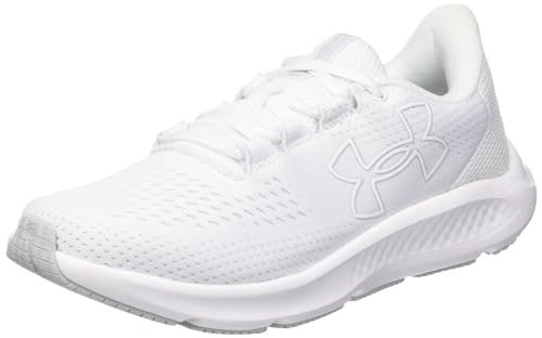 Under Armour UA W Charged Pursuit 3 BL Deportivas para mujer, ligeros y flexibles zapatos de deporte para correr, color blanco/blanco/blanco