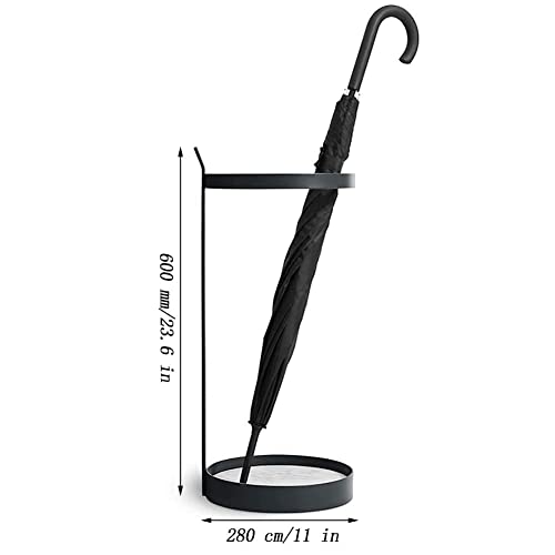 Porte-parapluie rond en métal noir moderne pour entrée de maison et bureau - 3