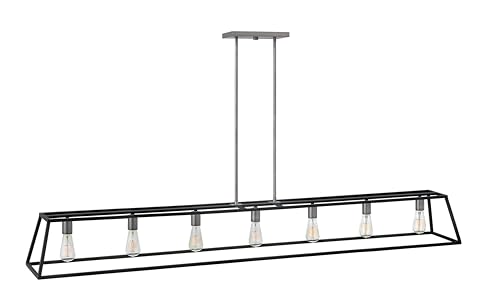 Hinkley Fulton Collection Restoration Seven Light Stem Hung Linear Chandelier,