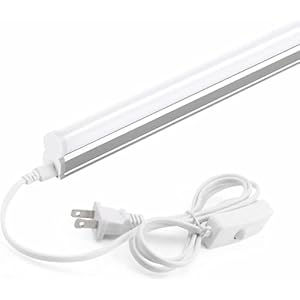 Barrina LED T5 Integrated Single Fixture, 4FT, 2200lm, 6500K (Super Bright White), 20W, Utility Shop Light, Ceiling and Under Cabinet Light, garage Light with Built-in ON/Off Switch