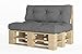 Cuscino per pallet in scaglie di schiuma Mobili per pallet Pallet per divano Schienale Cuscino per sedile Cuscino laterale Set di molte dimensioni e colori (Set Di 2 Grigio)