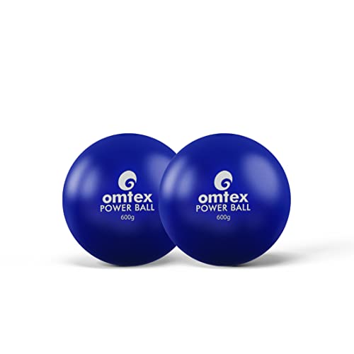omtex Weighted Balls 600 g for Power Hitting, Batting and Pitching Training Suitable for Teenager & Athlete, Build Strength and Muscle, Improve Technique and Form - Blue
