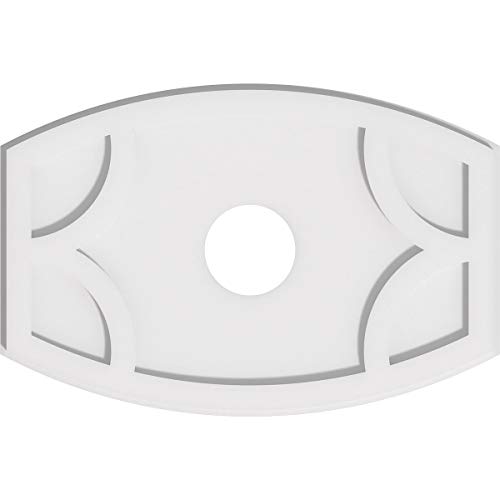 Image of Ekena Millwork CMP22X14KY-04000 Kailey Architectural Grade PVC Contemporary Urethane Ceiling Medallions 22 inchW x 14 5 /8 inchH x 4 inchID x 11 3 /4 inchC x 1 inchP
