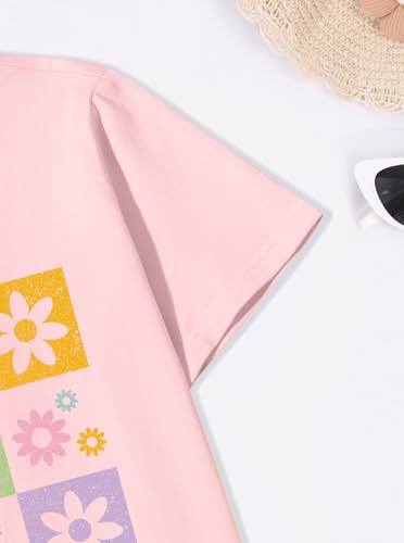 Image of Girls' Graphic Tees Summer Cute Tops Casual Short Sleeve Crew Neck T Shirts
