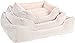 Flamingo Hundebett Verona Rechteckig Beige – A: 65 cm, B: 50 cm, C: 20 cm, Waschbar, Antislip, Warm und Zart, Stilvoll, Passt In Jedes Interieur!