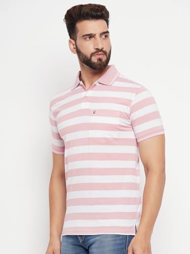 Image of UNIBERRY Men's Cotton Blend Half Sleeve Printed Polo Neck T-Shirt Has A Short Sleeve & Pocket On ChestBZRMT6-MR