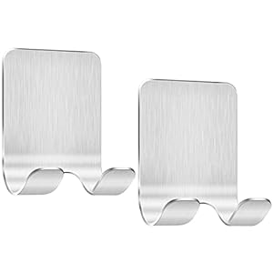 Rasierer Halter Haken, Bolatus Mehrzweckhaken Edelstahl Selbstklebende Rasiererhalter Wand Wasserdichte Badezimmer Haken Ohne Bohren für Decke Bad Küche Badezimmer (Silber)