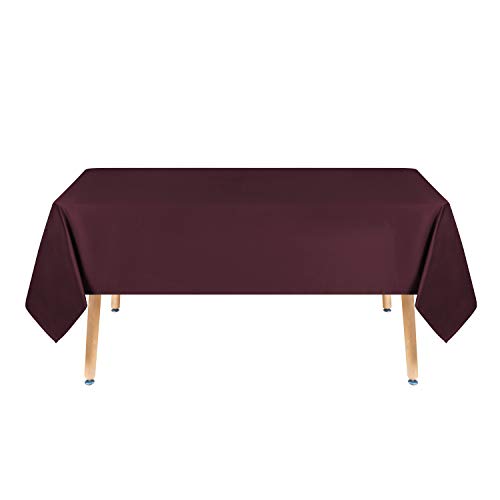 Image of Obstal 210GSM Rectangle Burgundy Tablecloth, 60 x 102 Inch | Christmas Decorations Table Cloth Waterproof, Table Cover Protector for Holiday Party Use