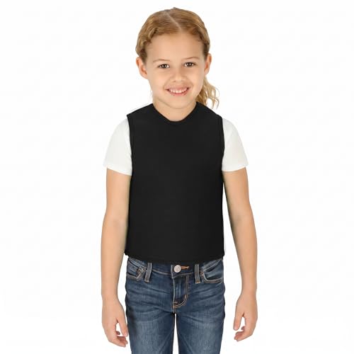 Tweens Sensory Compression Vest for Kids Deep Pressure Comfort for Autism ADHD SPD Calming Breathable Form-Fitting Adjustable Lightweight Sensory Clothing Vest for Children (XS Black)
