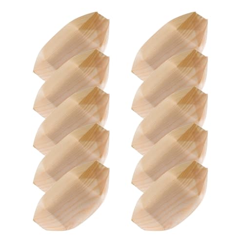 Platos desechables de madera forma barco x50 19.5cm miniatura 1