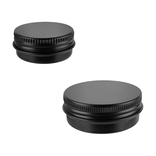 2 Pack Aluminum Tin Cans 1/2 Oz Tin Jars Containers with Screw Lids for Cosmetic Lotion Bars Candles