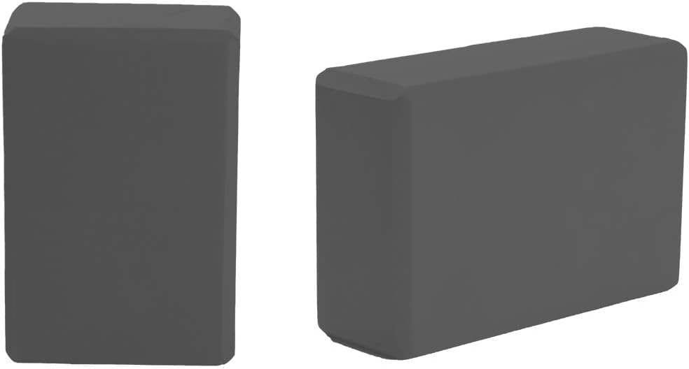 Mind Reader Yoga Block (Set of 2) High Density EVA Foam Blocks Non-Slip Surface for Yoga, Pilates, Meditation, Supports Deepen Poses, Improve Strength and Aid Balance and Flexibility, Black : Sports & Outdoors