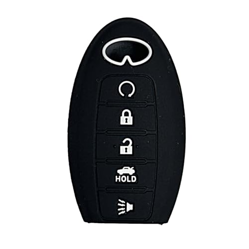 Key Fob Cover for QX55 QX80: 5 Buttons Silicone Remote Case Protector Fit for Infiniti Q60 Q50 QX55 QX50 QX60 QX80 2014 2015 2016 2017 2018 2019 2020 2021 2022 2023 2024 (Black2)